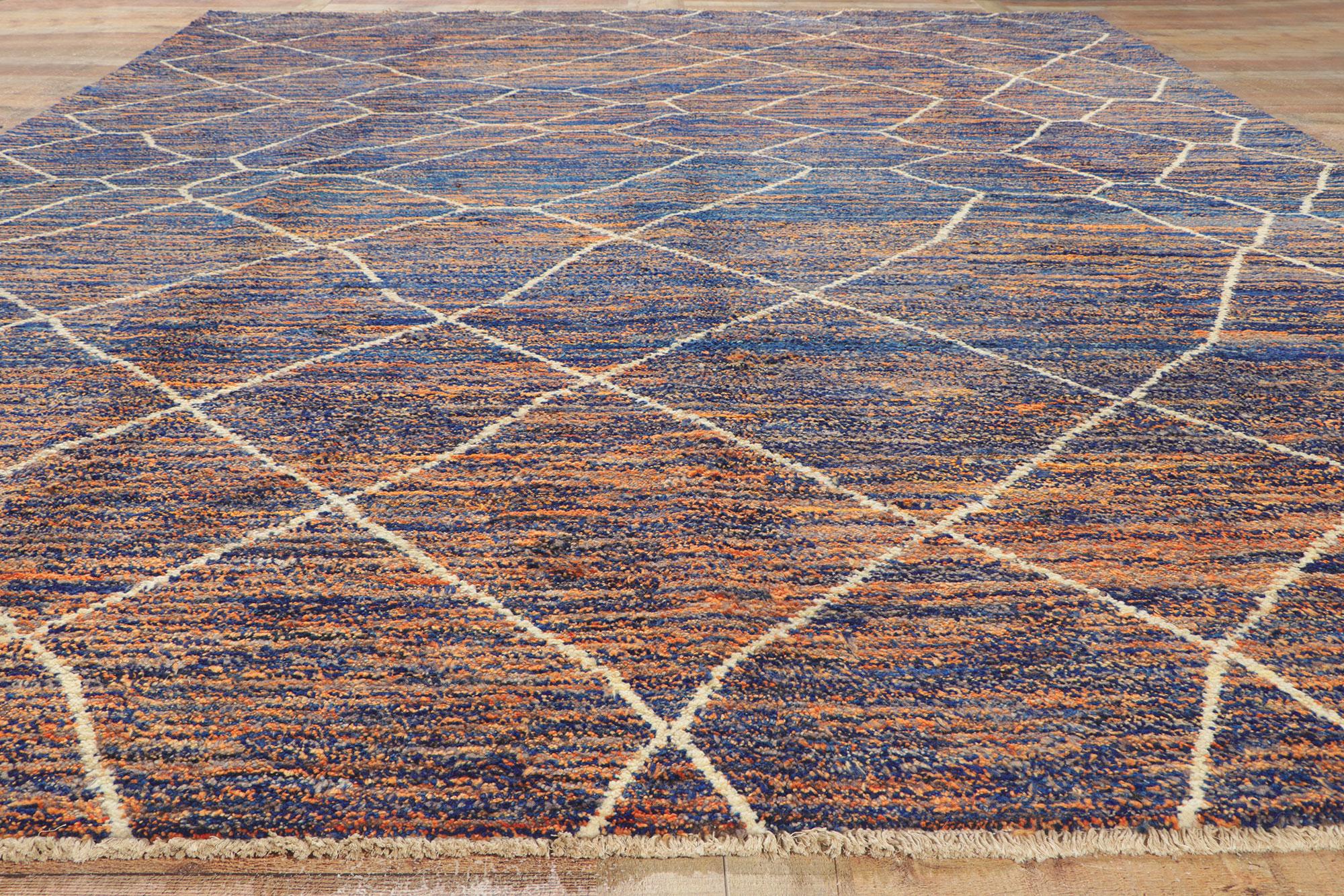 Laine Grand tapis marocain abstrait neuf en vente