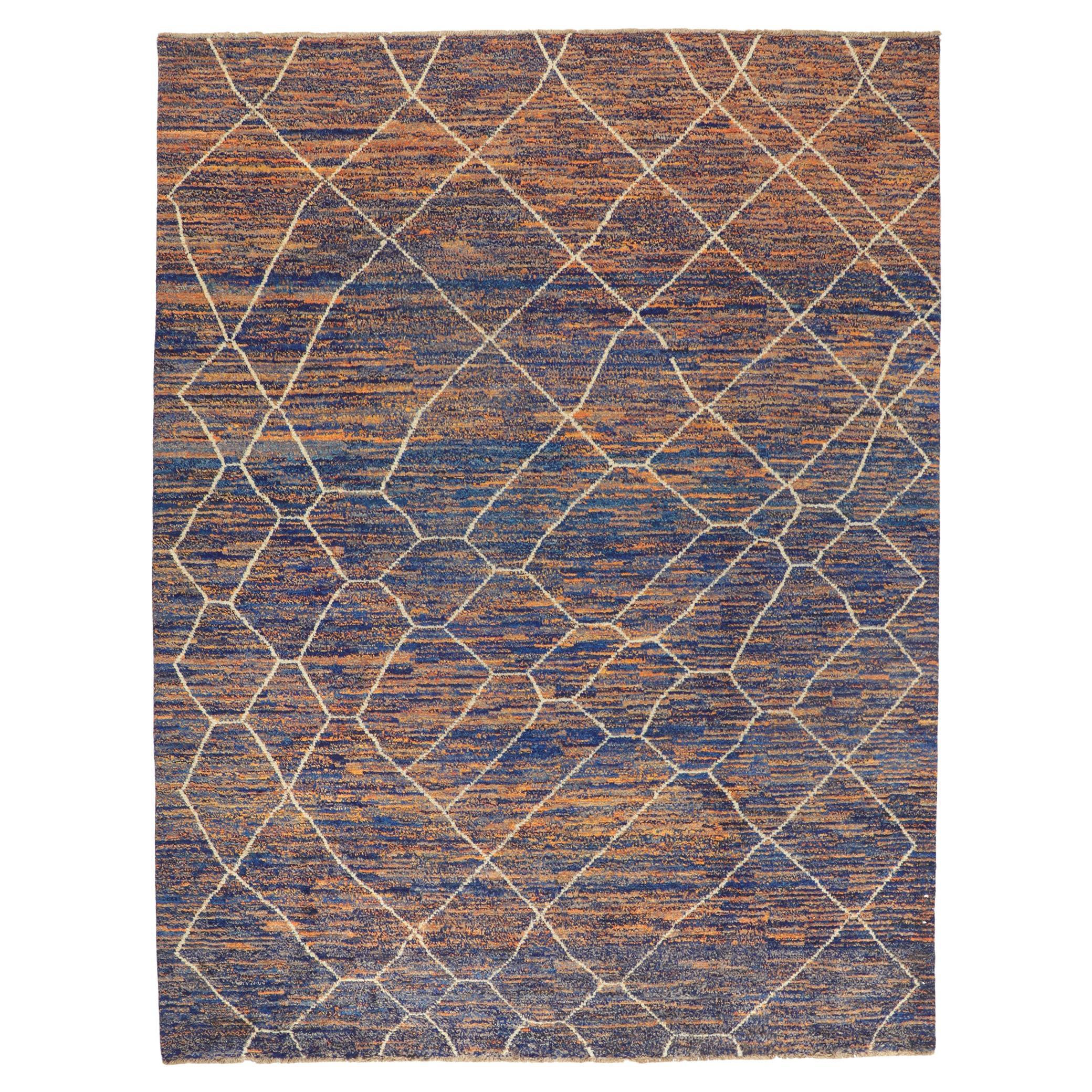 Großer abstrakter marokkanischer Teppich, neu
