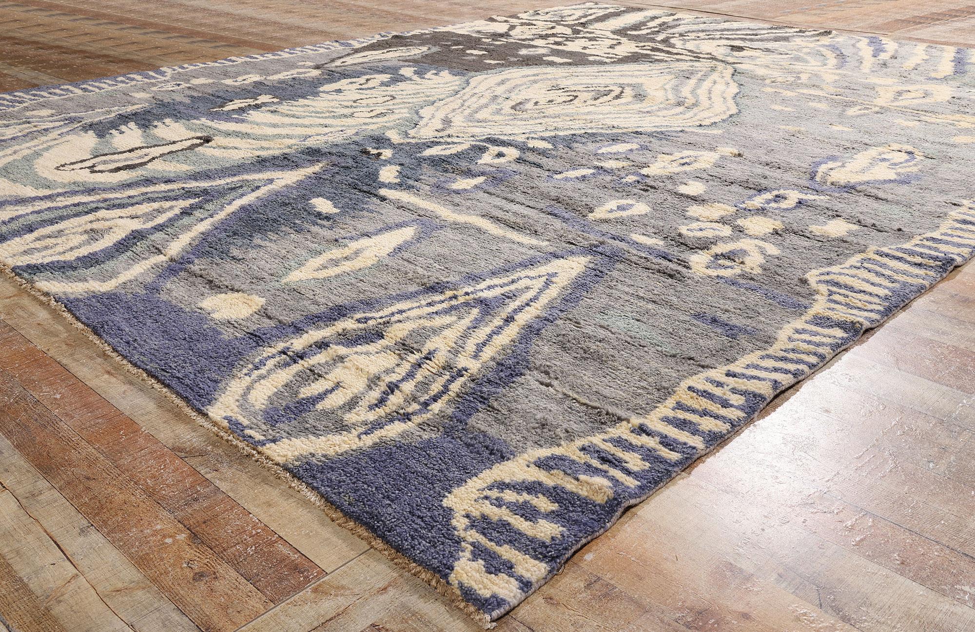 New Modern Moroccan Rug with Abstract Expressionist Style For Sale 4