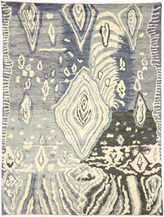 Grand tapis marocain abstrait, l'expressionnisme abstrait rencontre le style Boho Chic