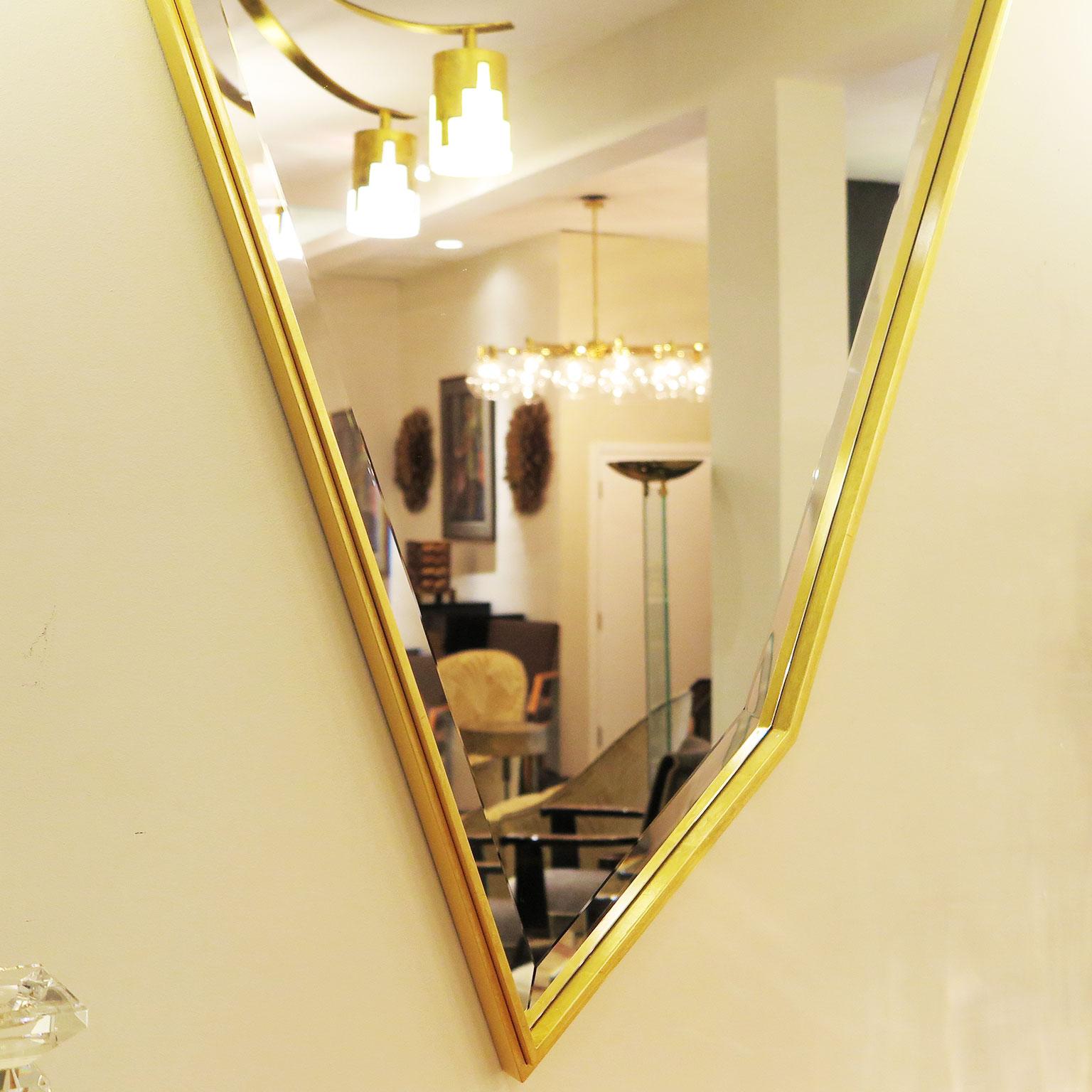 Modern New Large, Angled Wall Mirror 