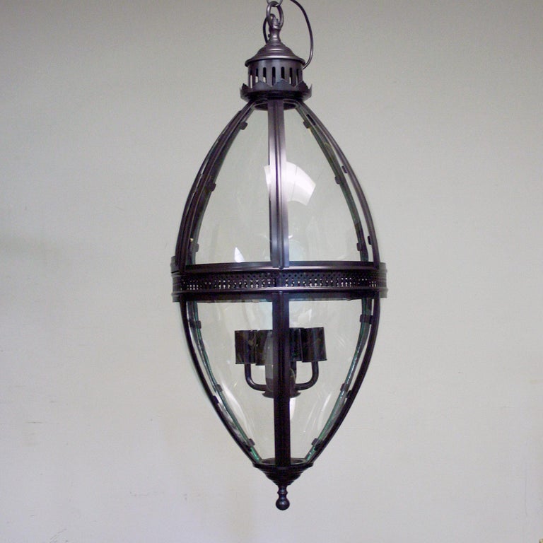 New Large Black Oval Hanging Lantern For Sale at 1stdibs