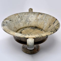 New Large Hand Carved Italian Marble Vessel with Handles