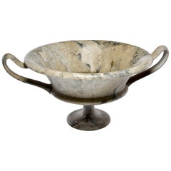 New Large Hand Carved Italian Marble Vessel with Handles New Large Hand Carved Italian Marble Vessel with Handles