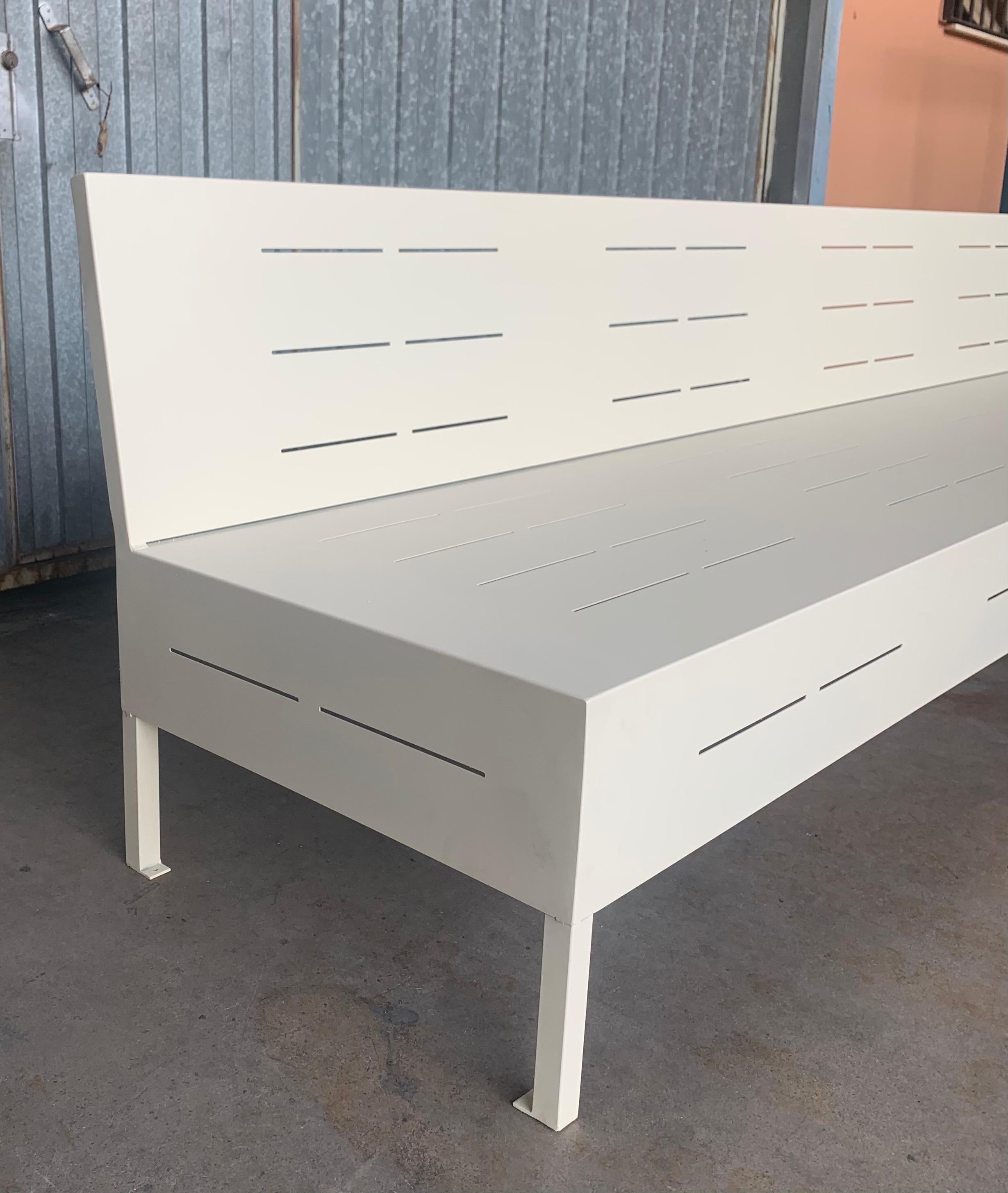 Contemporary New Large Iron Hall Bench for Outdoor and Indoor with Epoxy Finished For Sale