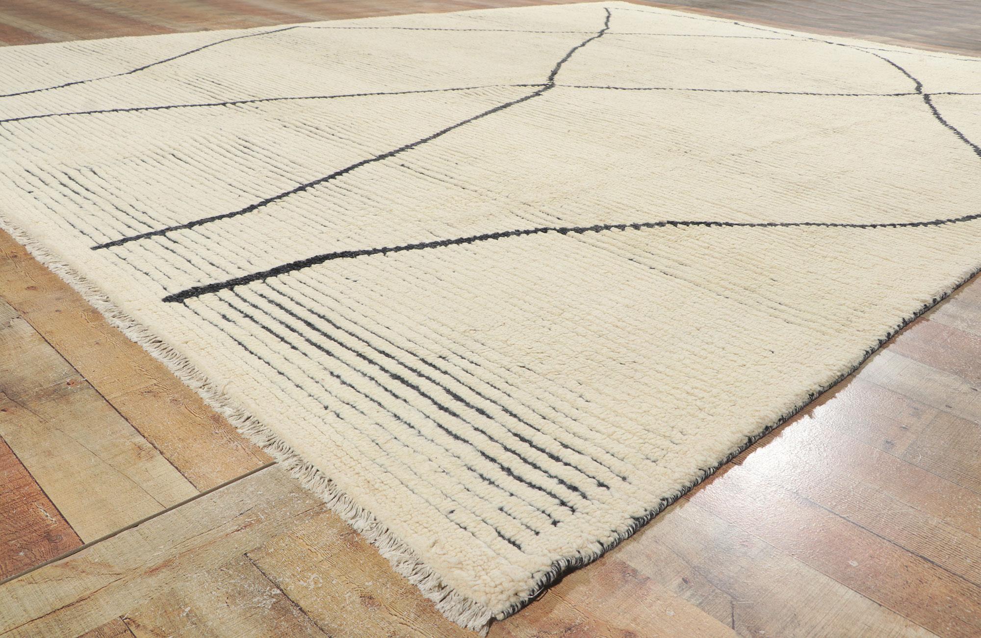 Contemporary New Large Modern Moroccan Area Rug For Sale
