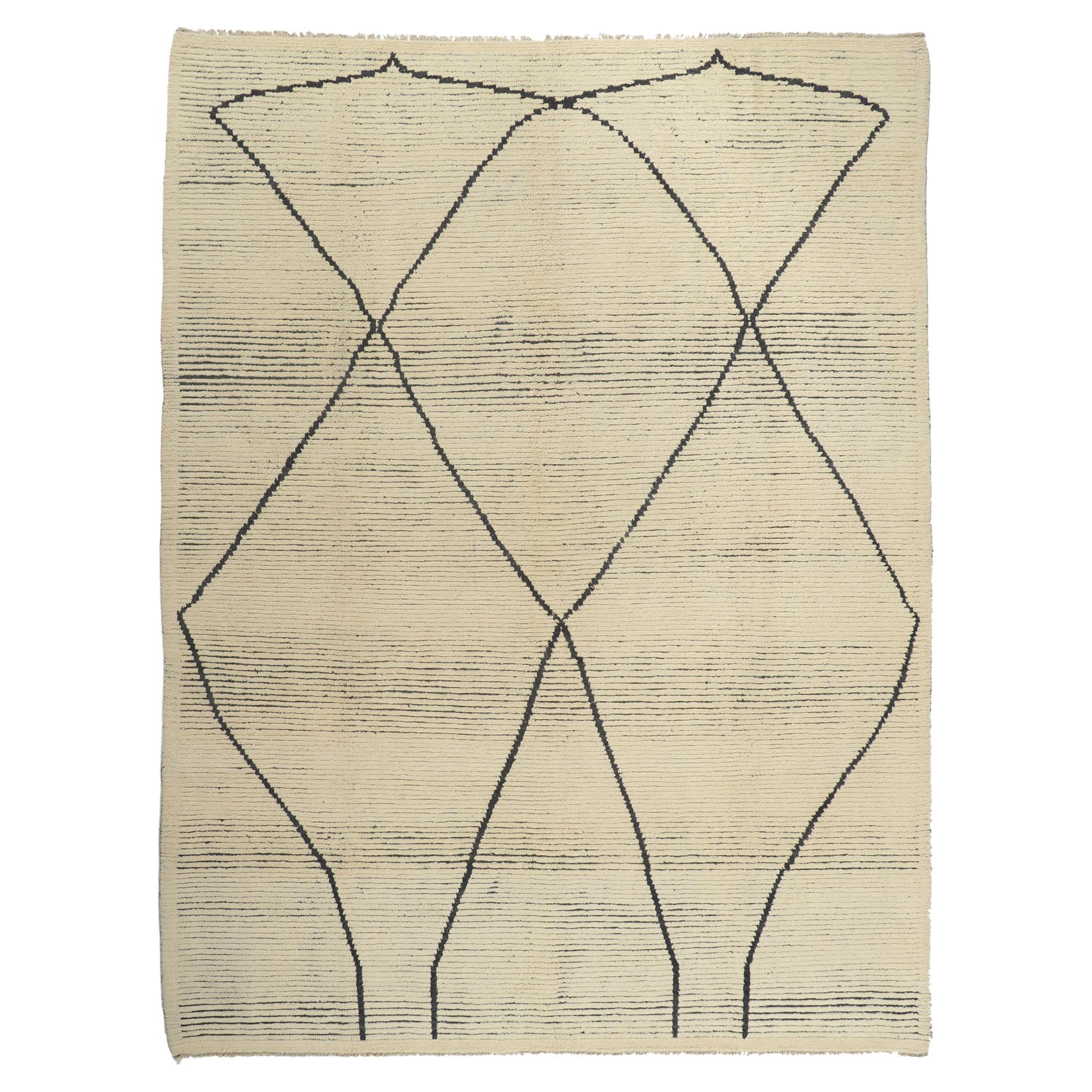 New Large Modern Moroccan Area Rug For Sale