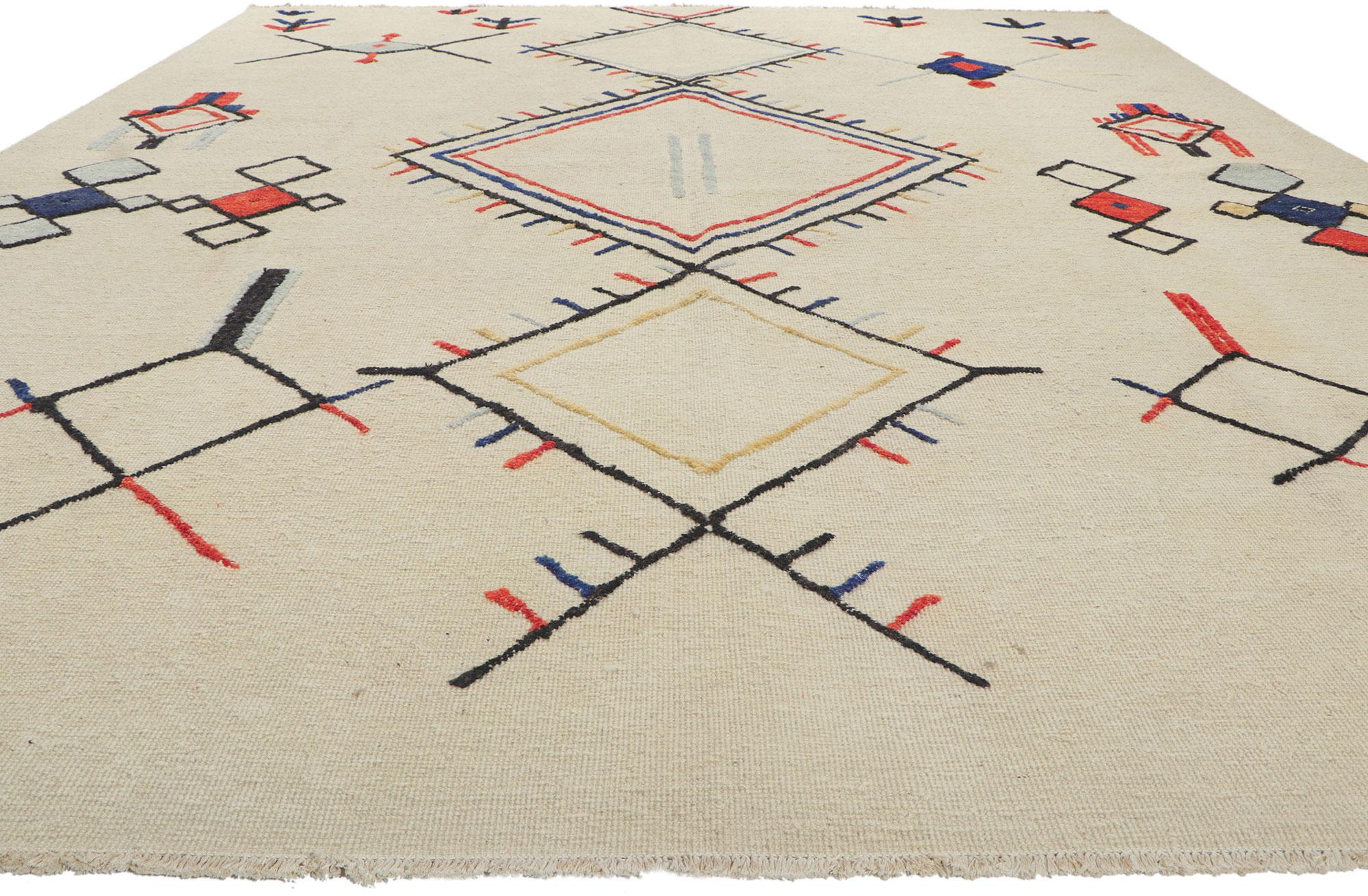 Tribal New Large Moroccan High-Low Rug For Sale