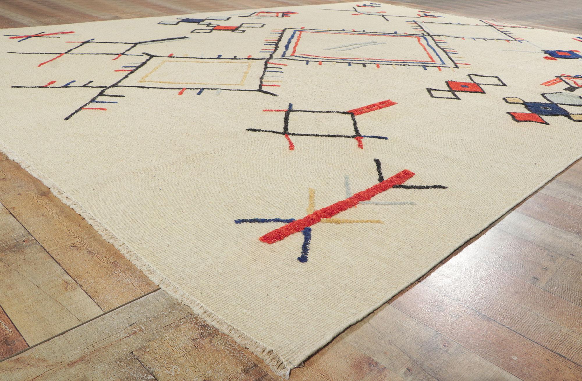 Contemporary New Large Moroccan High-Low Rug For Sale