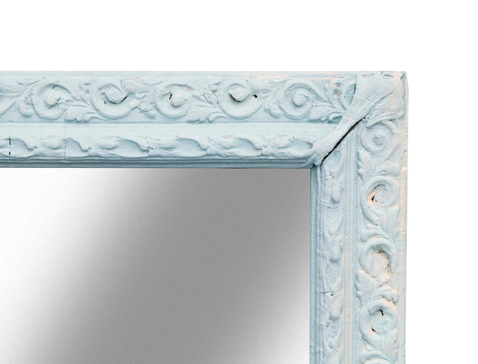 Großer blassblauer Pfeilerspiegel im viktorianischen Stil (Viktorianisch) im Angebot