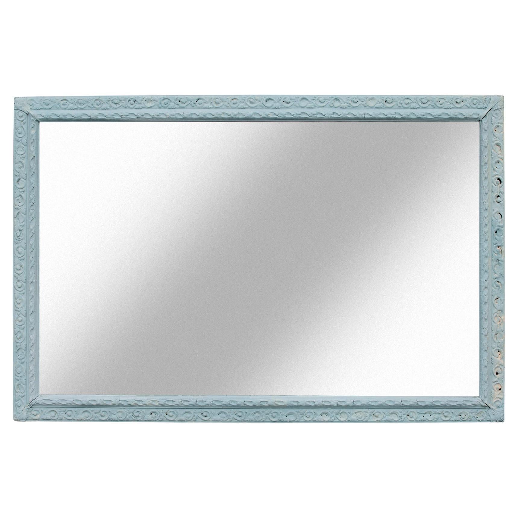 Grand miroir de pilier de style victorien bleu pâle