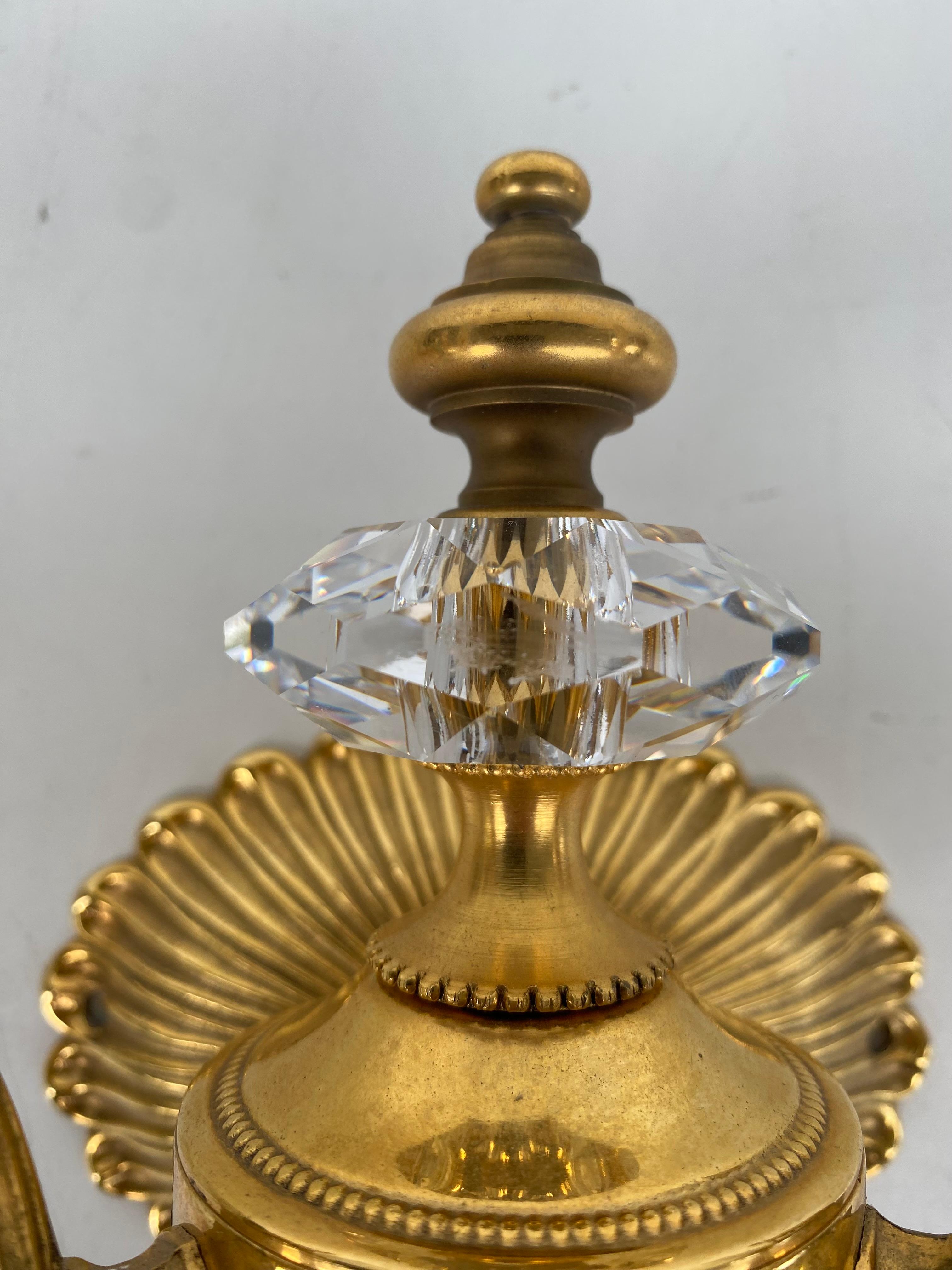 Wandleuchter aus vergoldeter Bronze und Kristall von Laudarte Srl, Paar (Italienisch) im Angebot