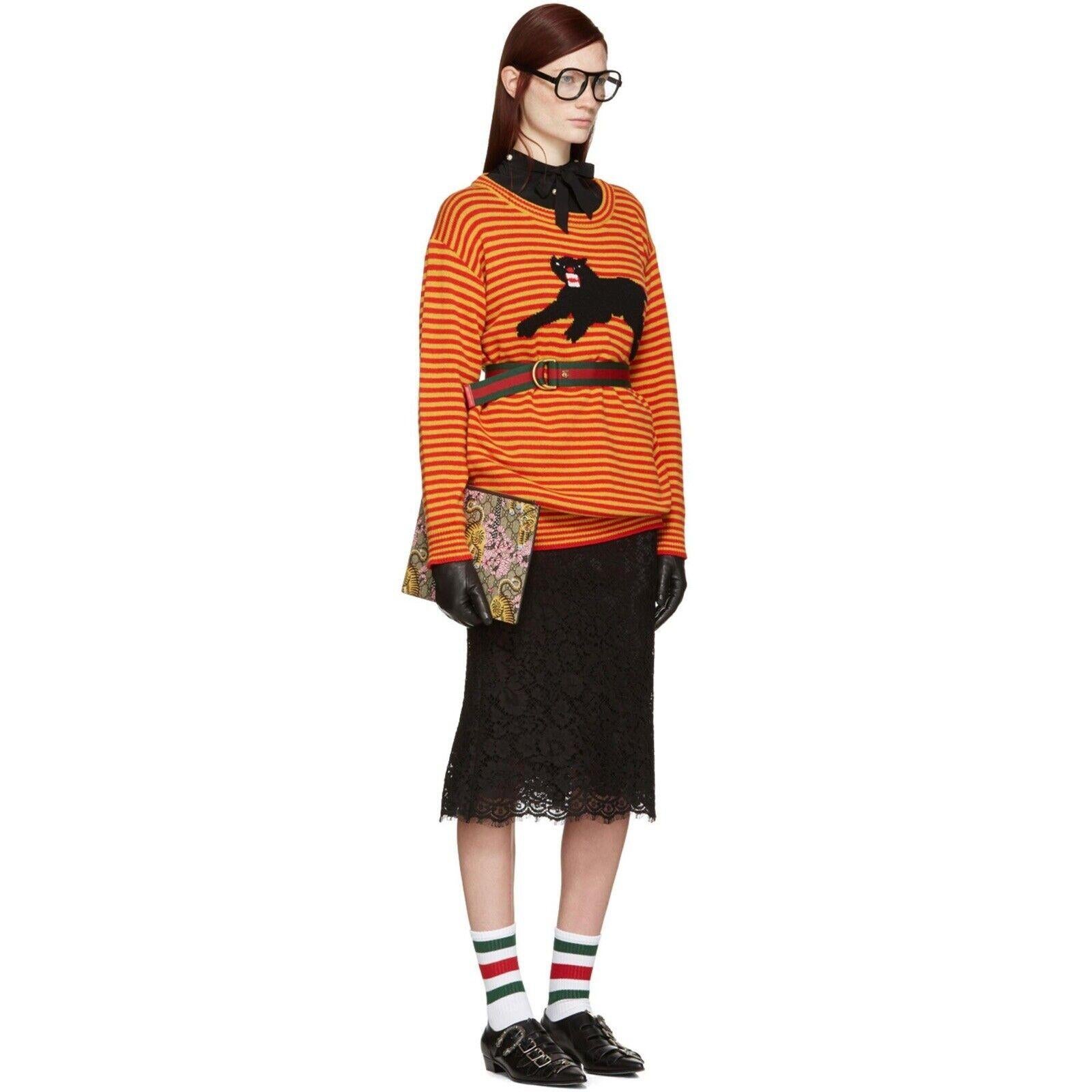 Red New Laura Dern Big Little Lies Gucci Panther Sweater Sz XS 