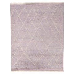 New Lavender Mirage Modern Cozy Purple Moroccan Rug, 07'10 x 10'00