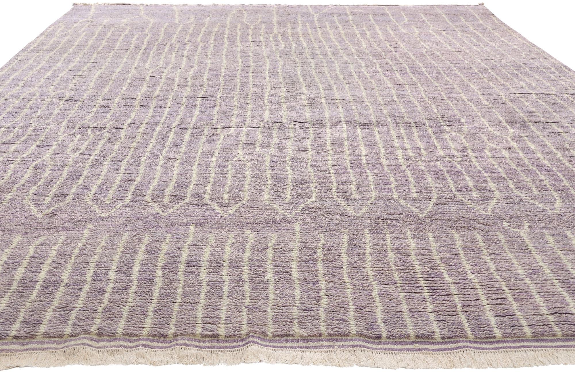 New Lavender Whispers Moderner Marokkanischer Teppich, 09'03 x 12'01 (Böhmisch) im Angebot