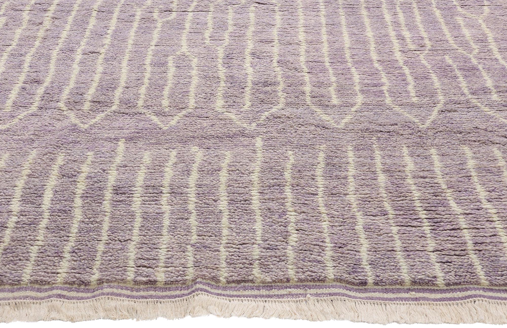 New Lavender Whispers Moderner Marokkanischer Teppich, 09'03 x 12'01 (Indisch) im Angebot