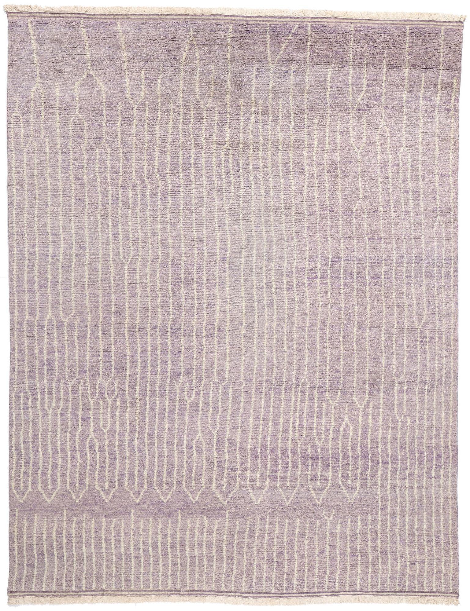 Nouveau tapis marocain moderne lavande Whispers, 09'03 x 12'01