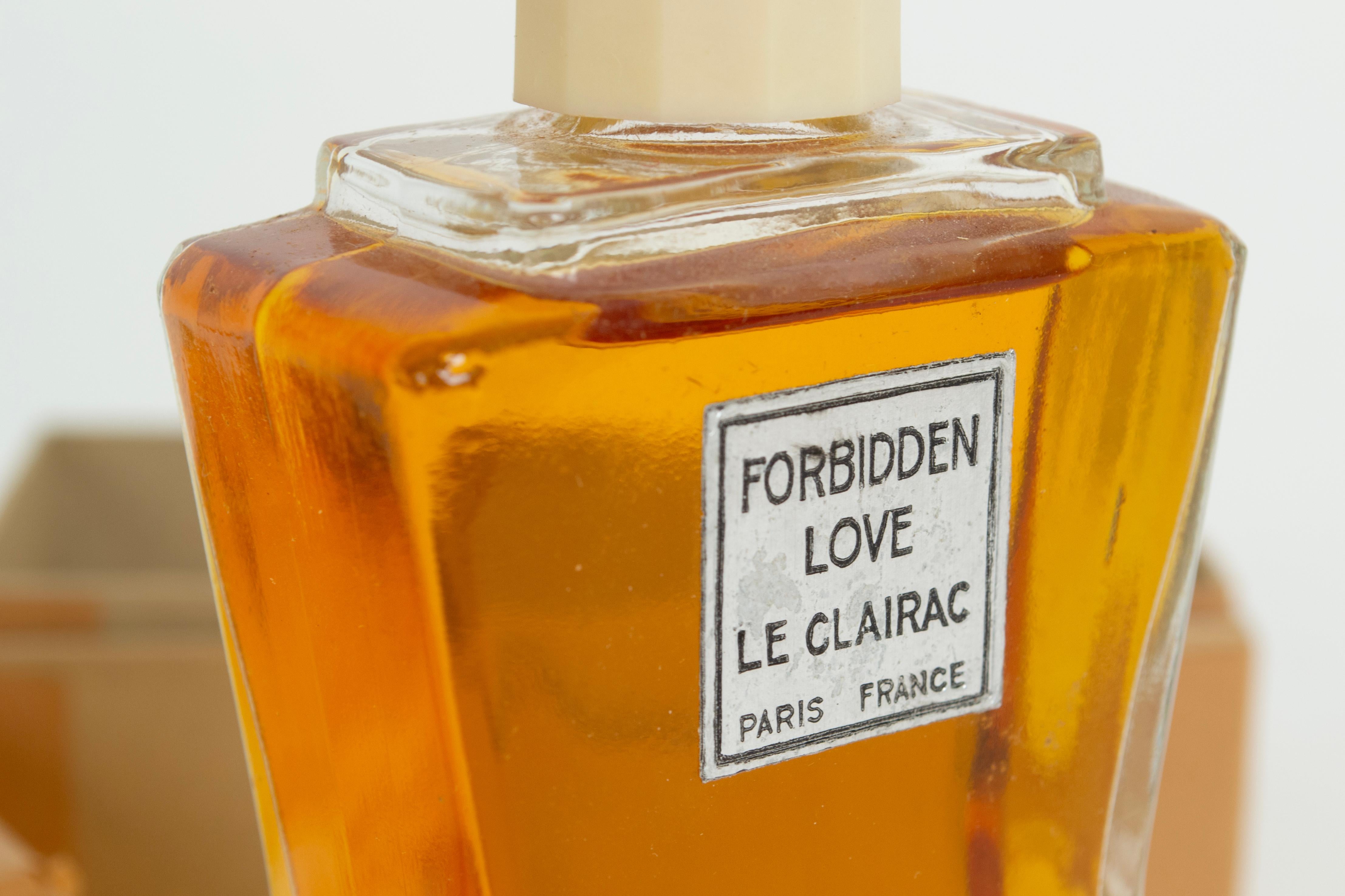 da uomo o donna Nuovo profumo Le Clairac Forbidden Love in un raro flacone di vetro Deco - Parigi, 1934 in vendita