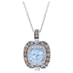 Le Vian Aquamarin & Diamant-Anhänger-Halskette, 14k Weißgold 1,26ctw