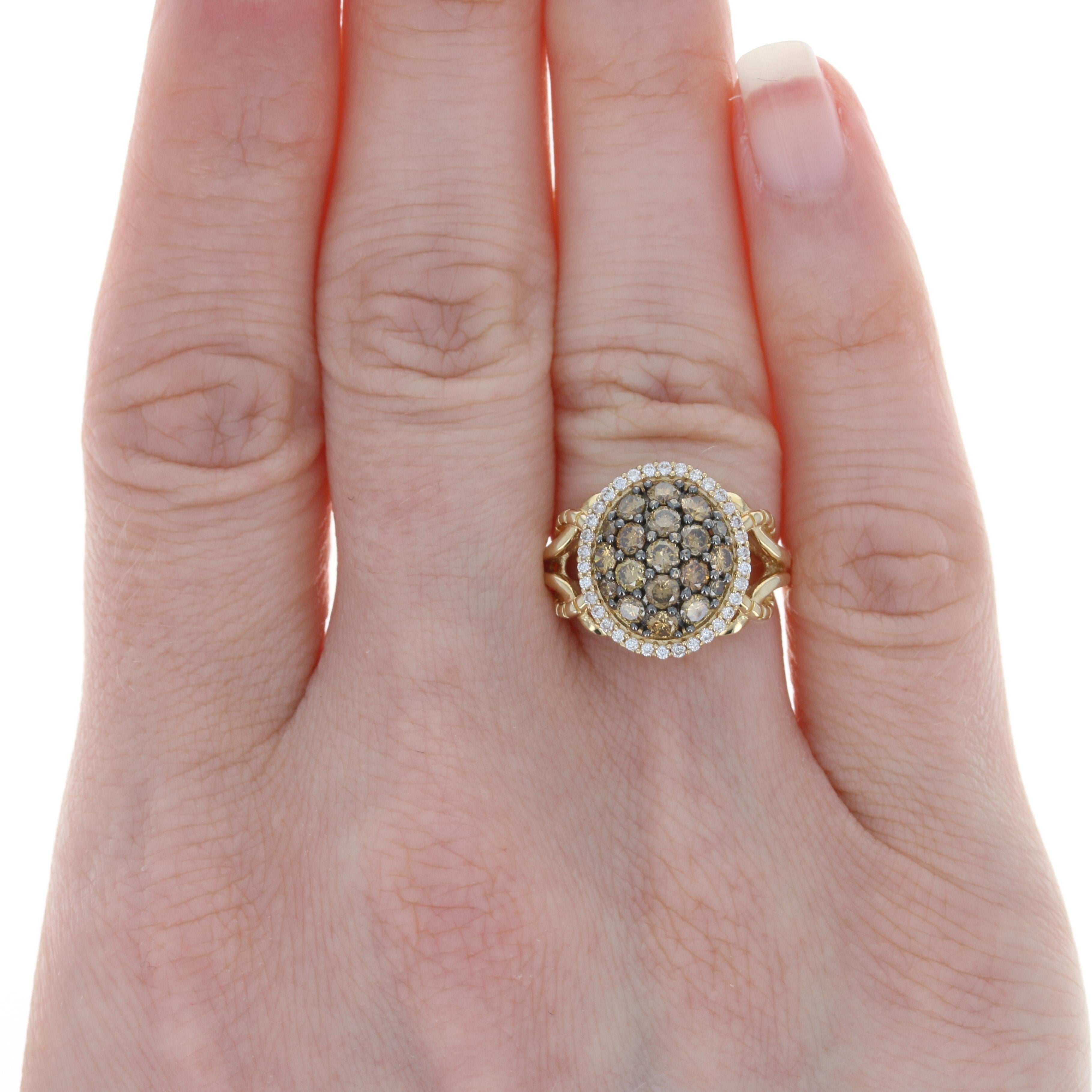 New Le Vian Diamond Cluster Halo Ring, 14k Yellow Gold 1.04ctw 2