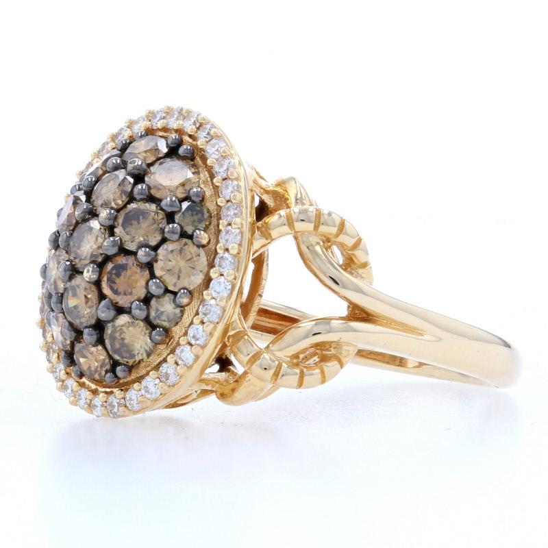 New Le Vian Diamond Cluster Halo Ring, 14k Yellow Gold 1.04ctw 3