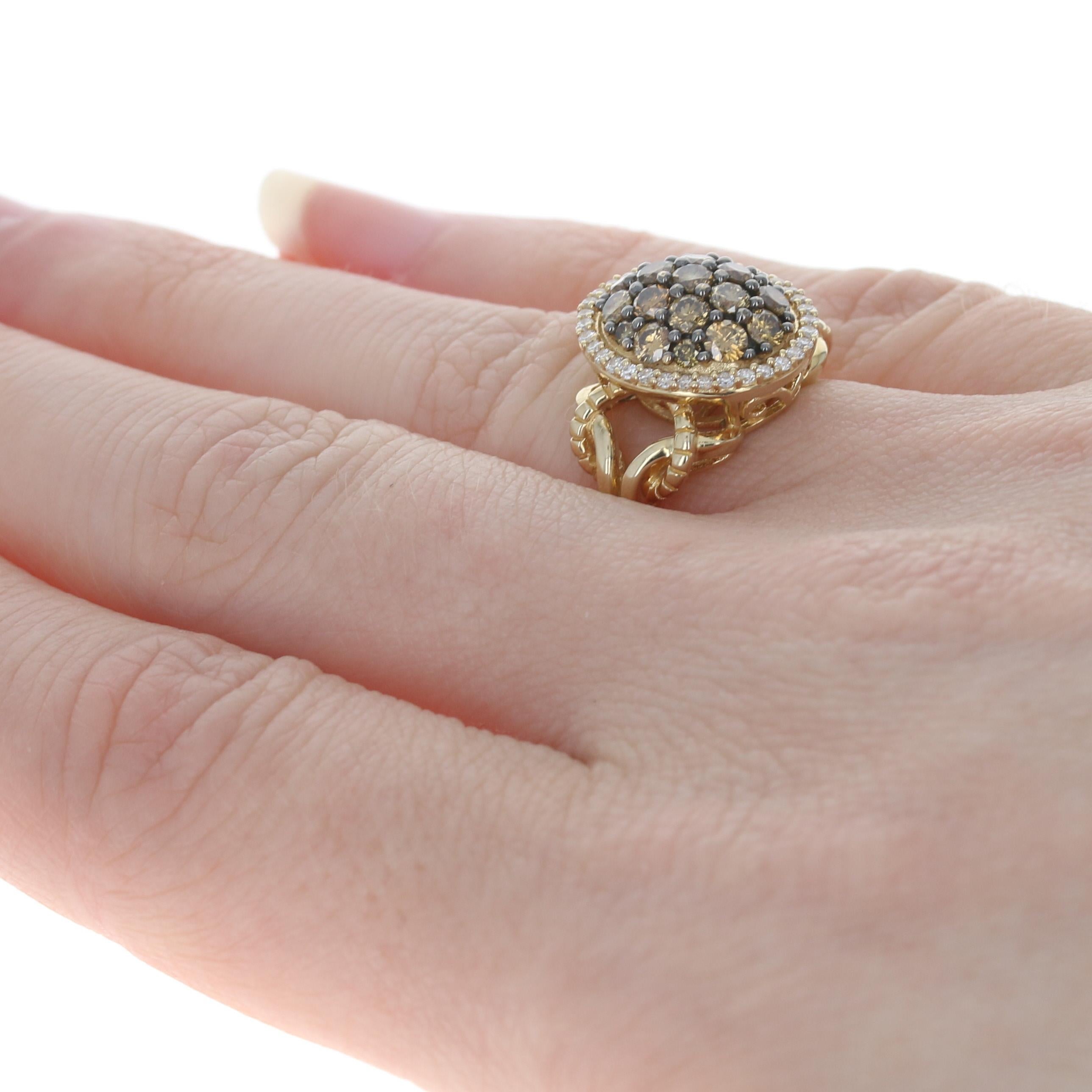 New Le Vian Diamond Cluster Halo Ring, 14k Yellow Gold 1.04ctw 4