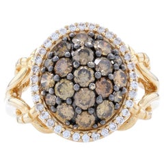 New Le Vian Diamond Cluster Halo Ring, 14k Yellow Gold 1.04ctw