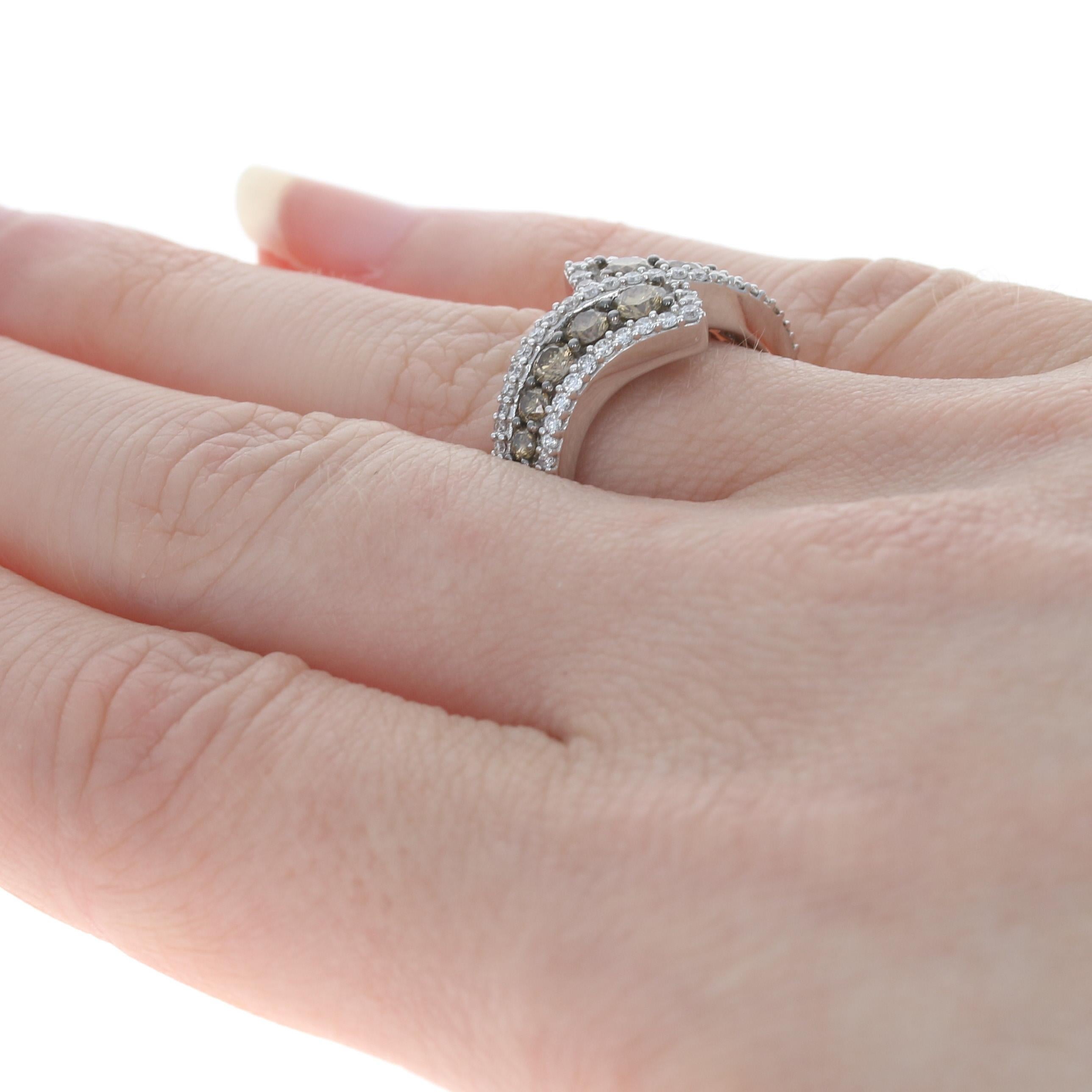 NEW Le Vian Diamond Ring - 14k White Gold Bypass 1.04ctw In Excellent Condition For Sale In Greensboro, NC