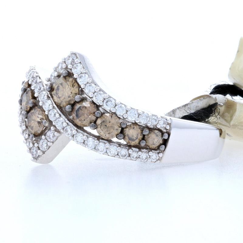 Women's NEW Le Vian Diamond Ring - 14k White Gold Bypass 1.04ctw For Sale
