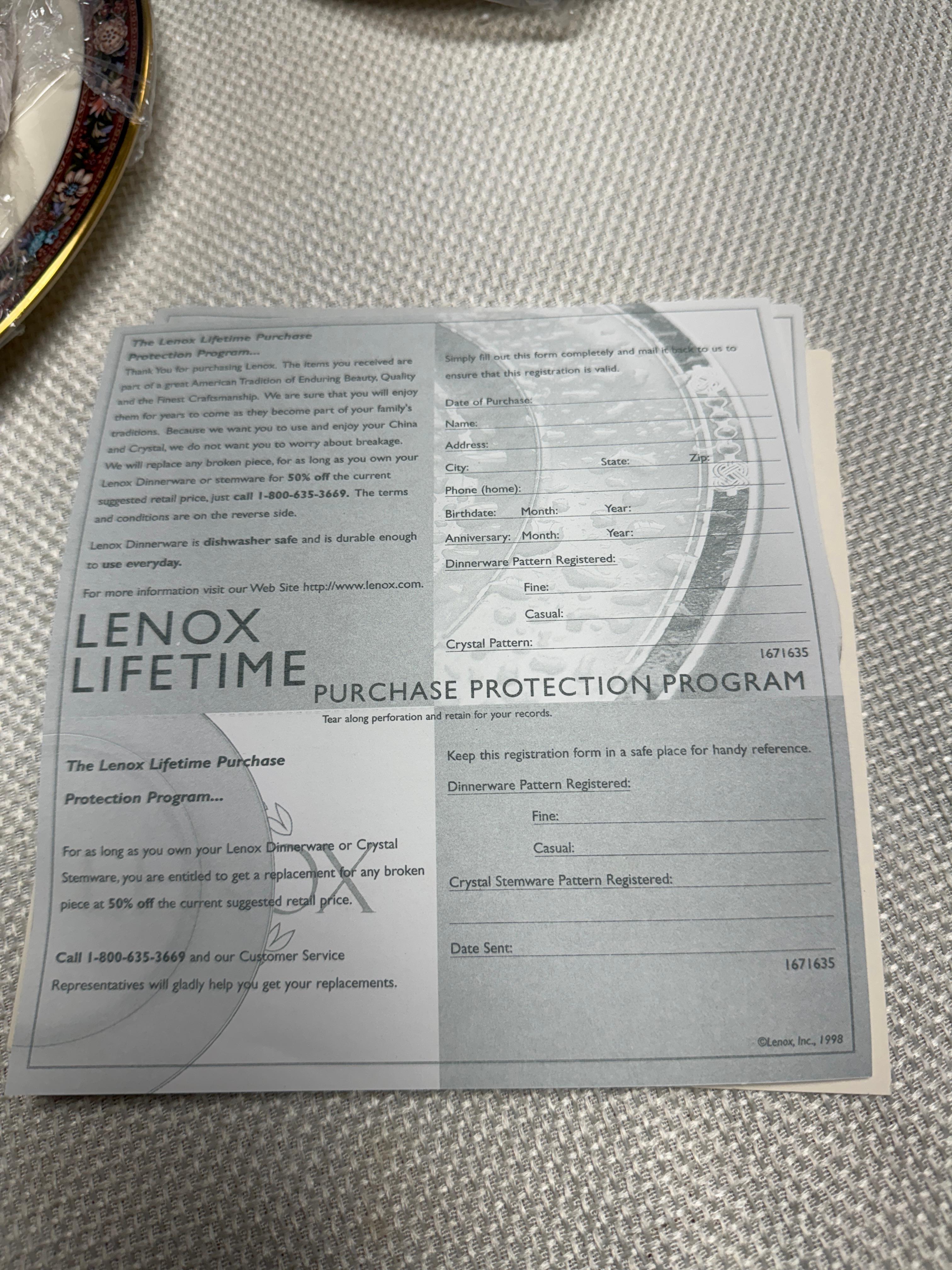 Collezione presidenziale Lenox d'epoca, cinque coperti per nove persone in vendita 13