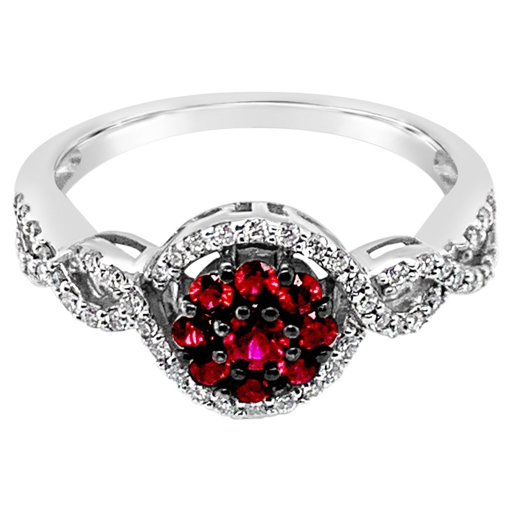 LeVian Bague Passion rubis Vanilla Diamonds 14K Vanilla Gold Nouveau en vente