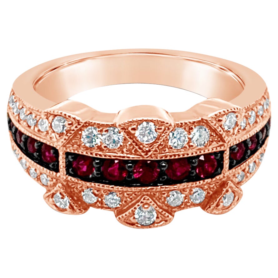 LeVian Ring Passion Rubin Weiß Diamanten 14K Erdbeergold