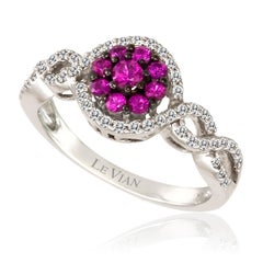 New LeVian Ring Passion Ruby Vanilla Diamonds 14K Vanilla Gold