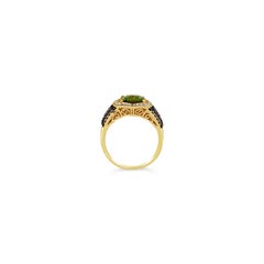 New LeVian Ring Peridot Chocolate Diamonds Vanilla Diamonds 14K Honey Gold