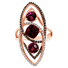 LeVian Ring Rhodolith Schokolade Diamanten Vanille Diamanten 14K Roségold