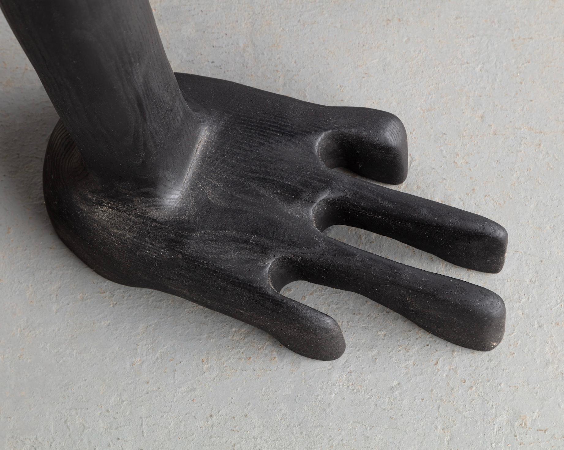 American Organic Hand Carved Ebonized Ash Sculpture by Casey McCafferty For Sale