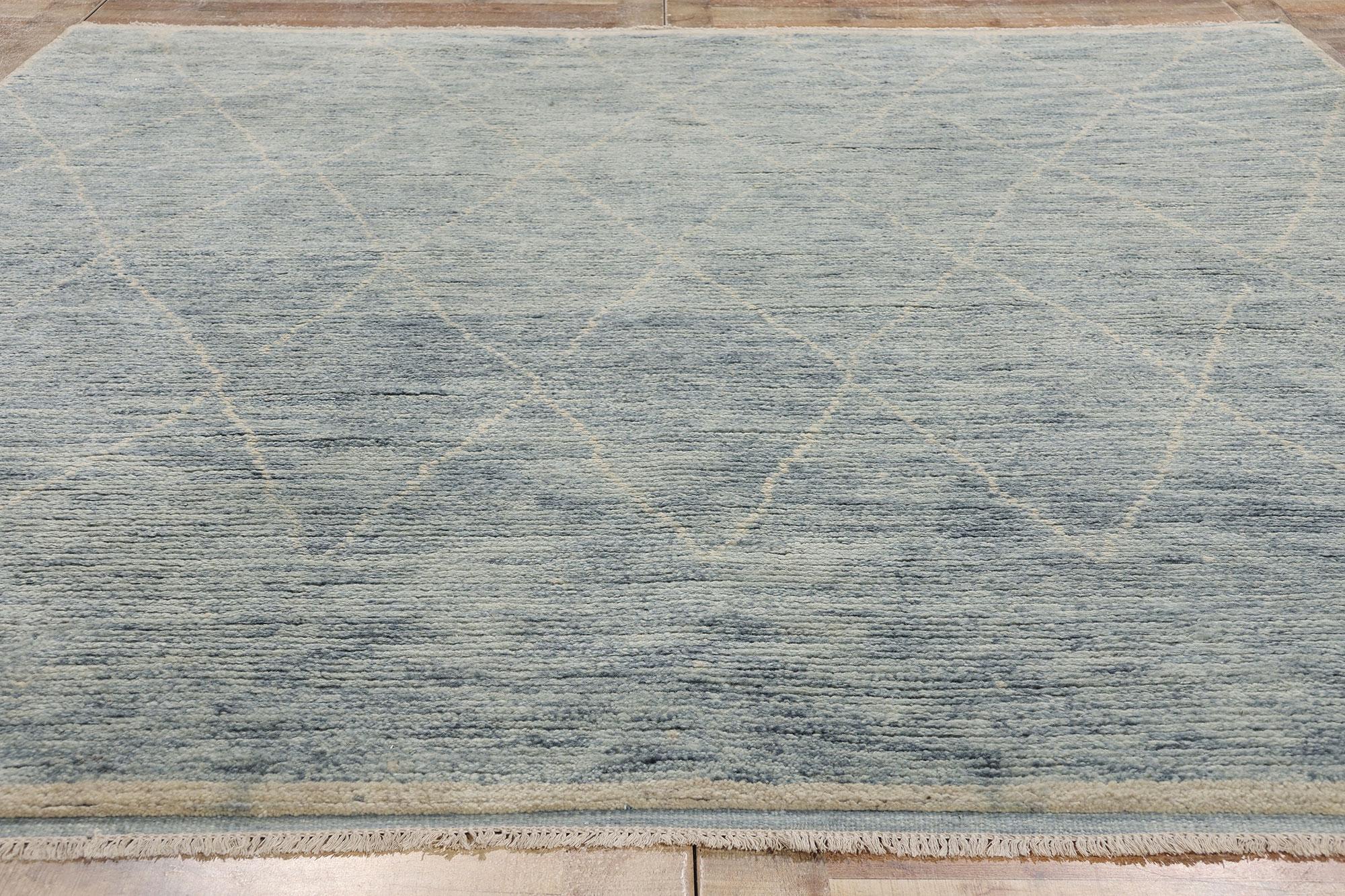 Lana Tappeto marocchino moderno New Light Blue Horizon, 08'04 x 10'02 in vendita
