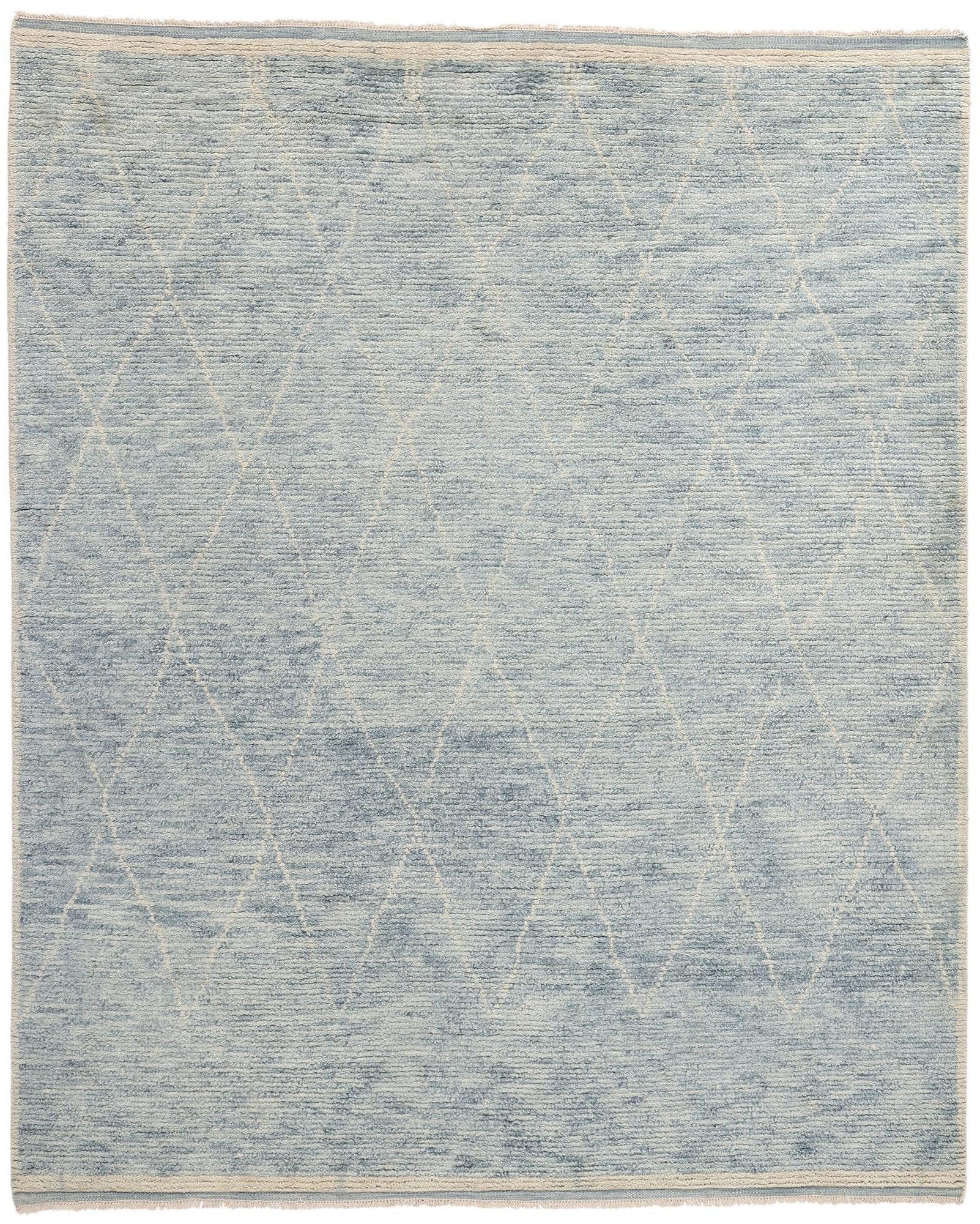New Light Blue Horizon Modern Moroccan Rug, 08'04 x 10'02