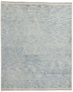 New Light Blue Horizon Modern Moroccan Rug, 08'04 x 10'02