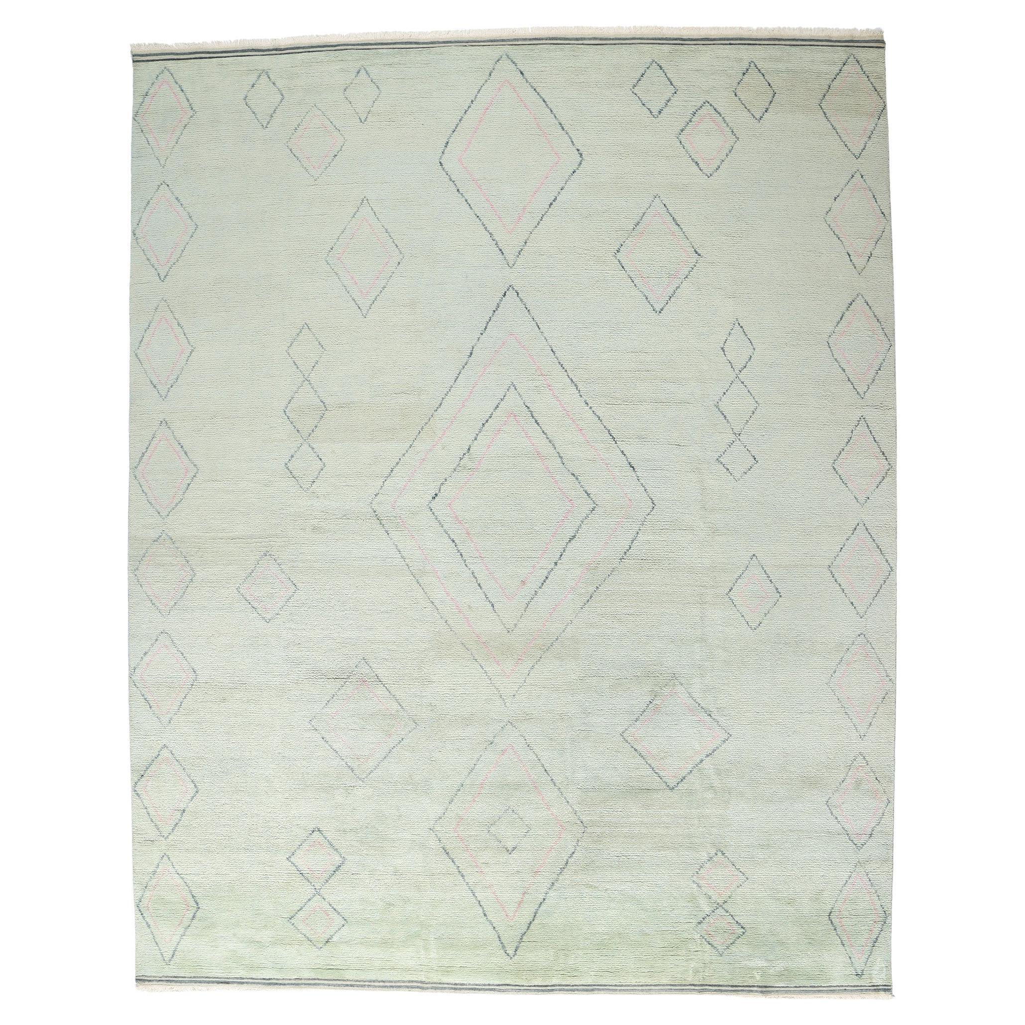 New Light Green Celadon - Tappeto marocchino contemporaneo