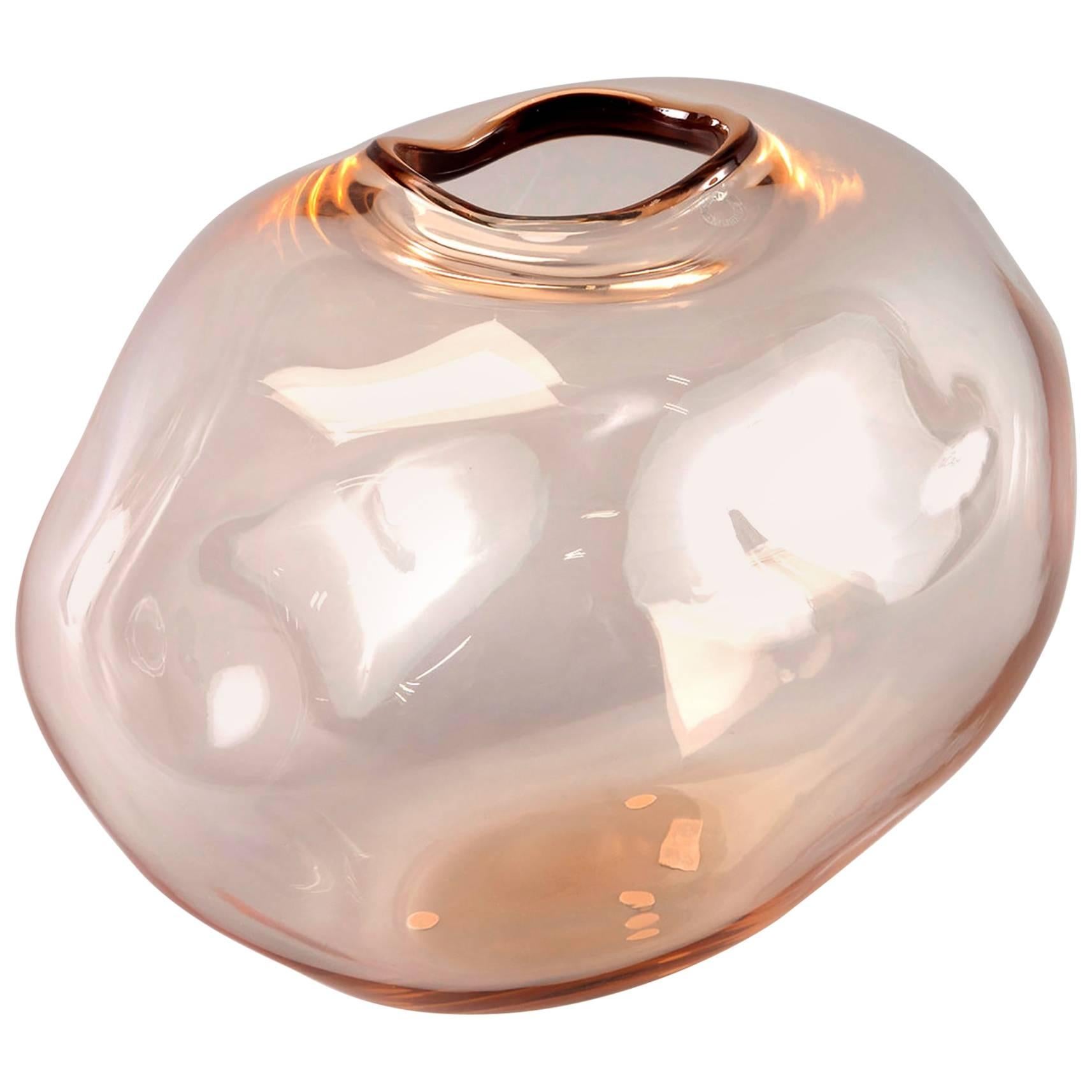 New Limited Edition Arcade Murano Glass Vase in Pale Apricot