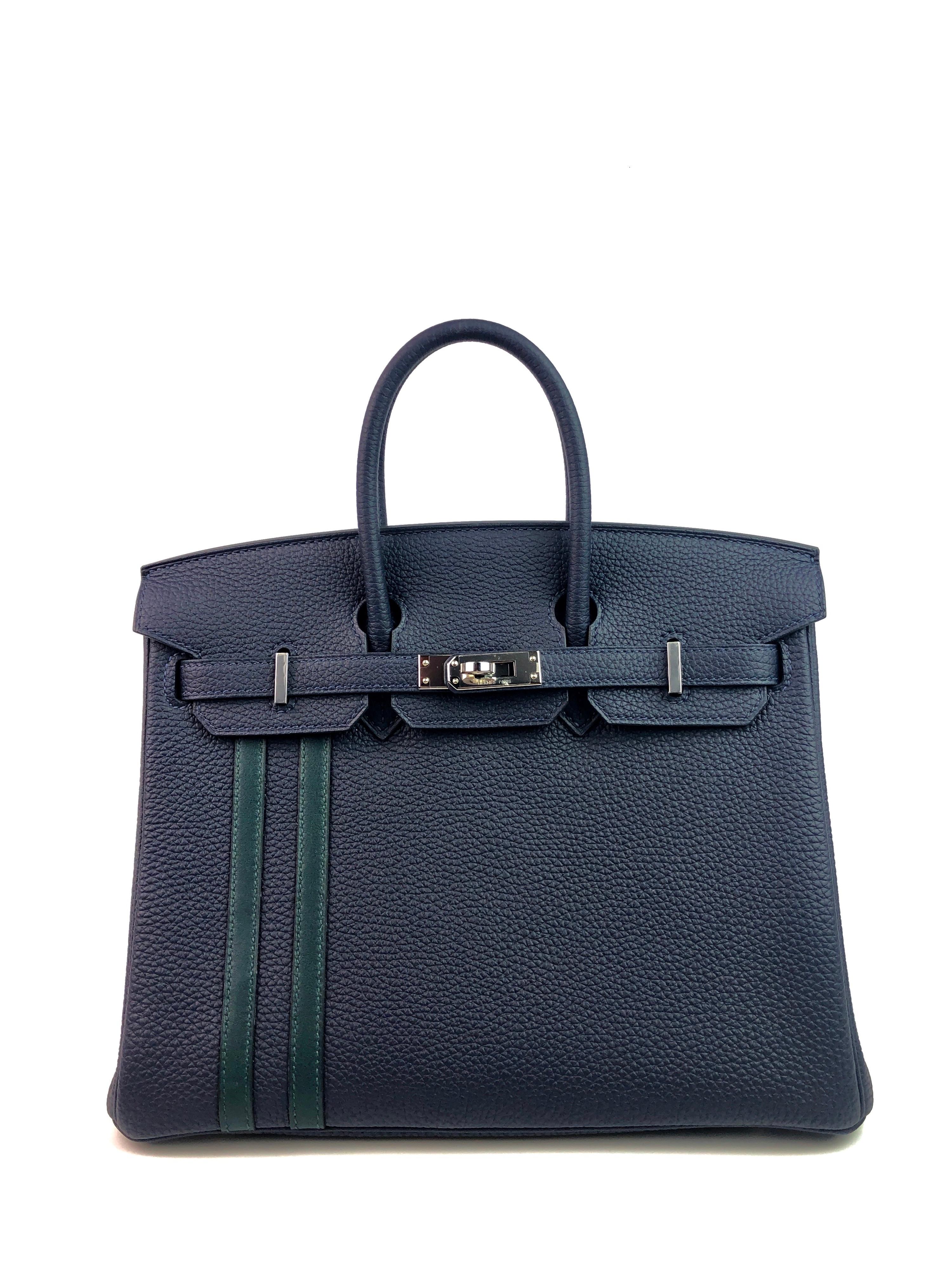 Stunning New Limited Edition Hermès Birkin 25 Officier Blue Nuit & Very Cypress. 2018 C Stamp. 

Shop with confidence from Lux Addicts. Authenticity Guaranteed! 
