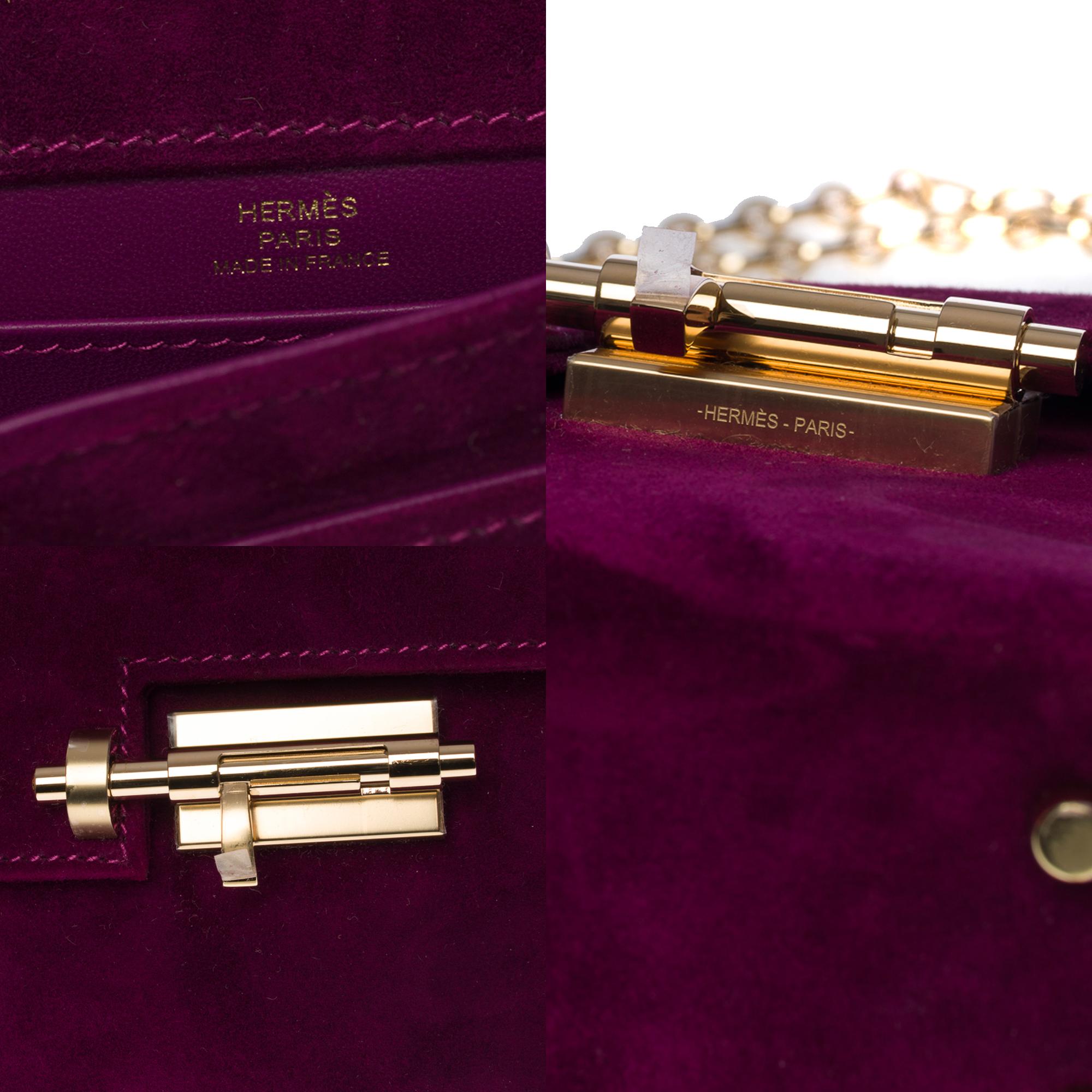 New Limited Edition Hermes Verrou Mini shoulder bag in Anemone Doblis  , GHW In New Condition In Paris, IDF