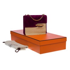New Limited Edition Hermes Verrou Mini shoulder bag in Anemone Doblis  , GHW