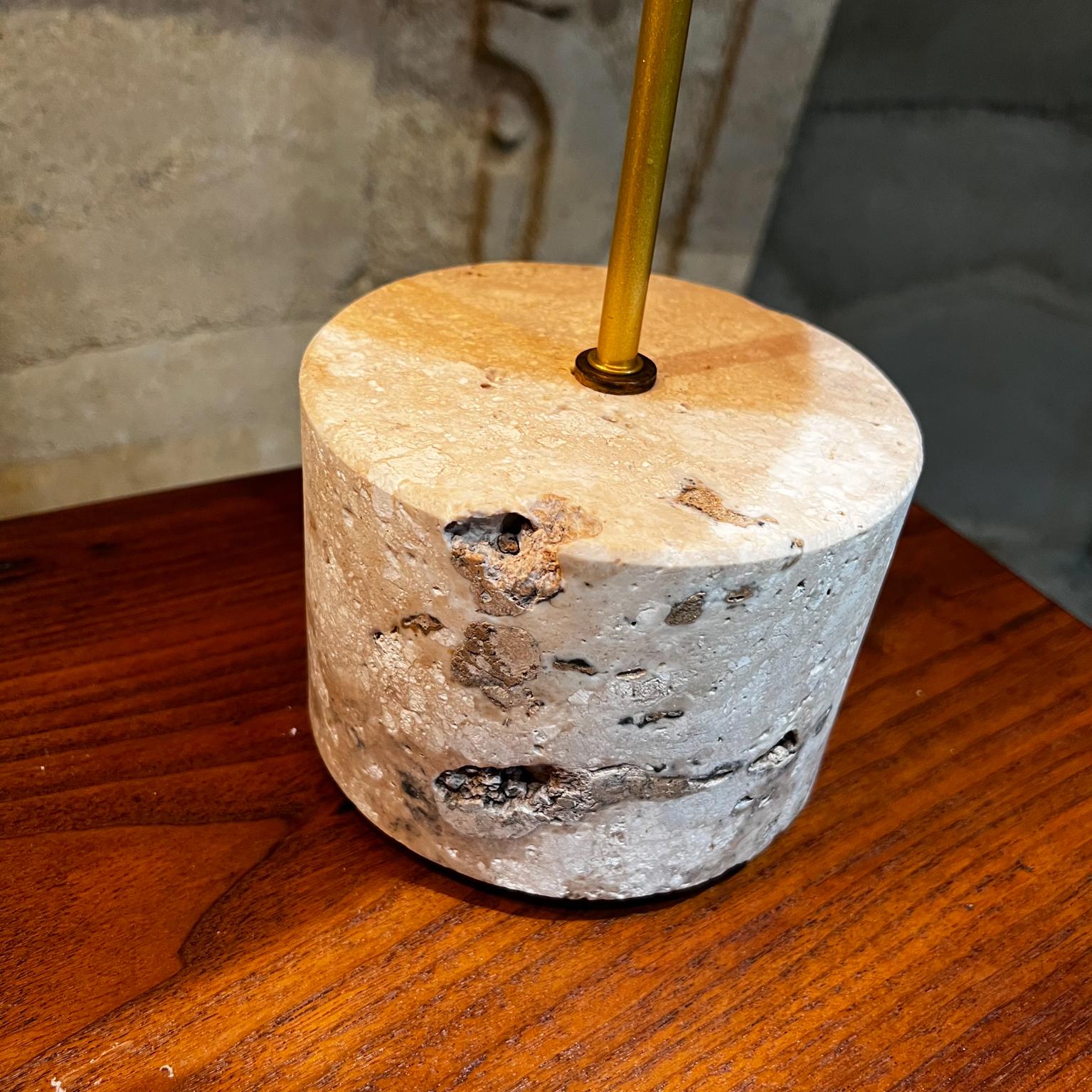 New Limited-Edition Pair of Vintage Travertine Polished Table Lamps For Sale 4