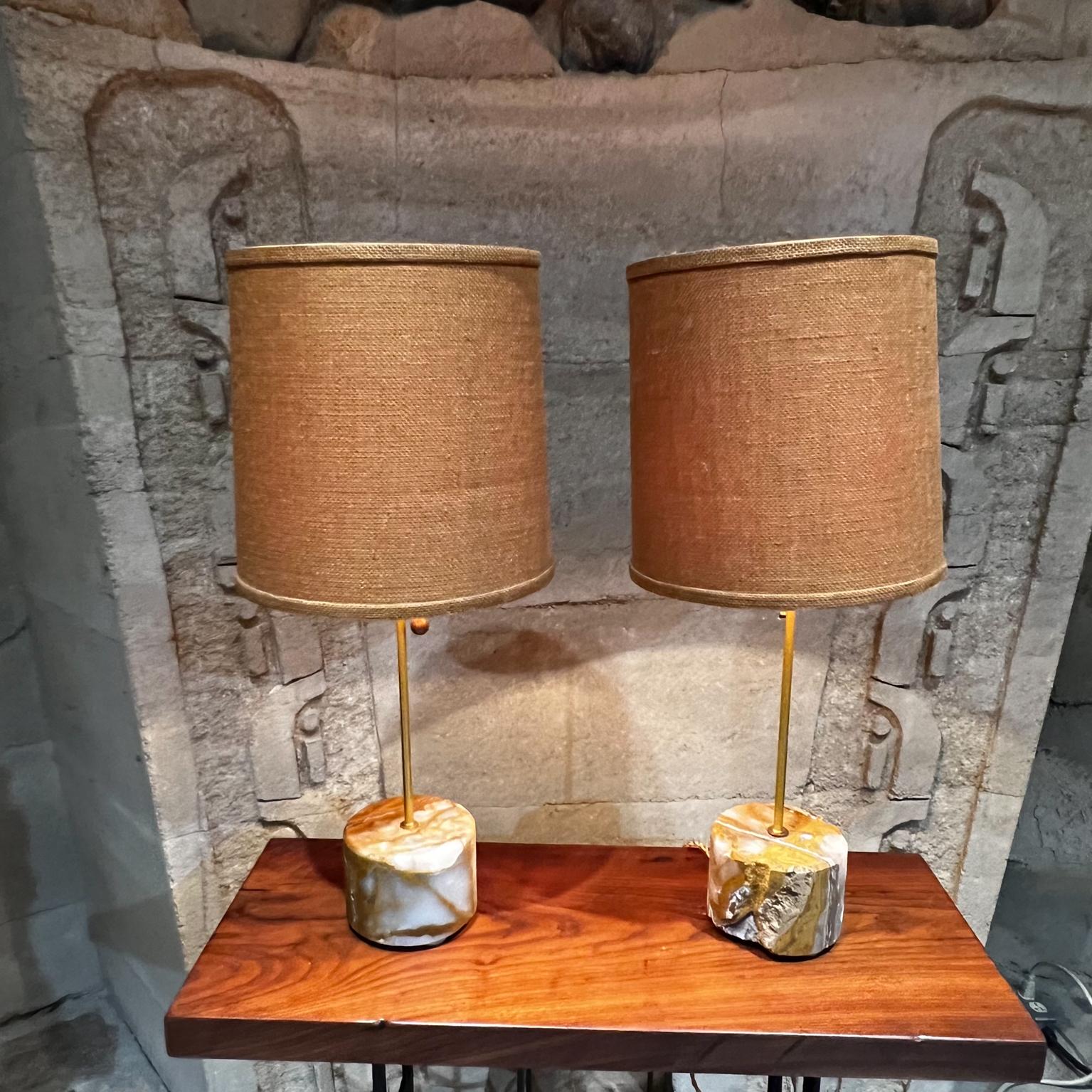 New Limited Edition Spectacular Set of Onyx Acid Table Lamps Mexico For Sale 4