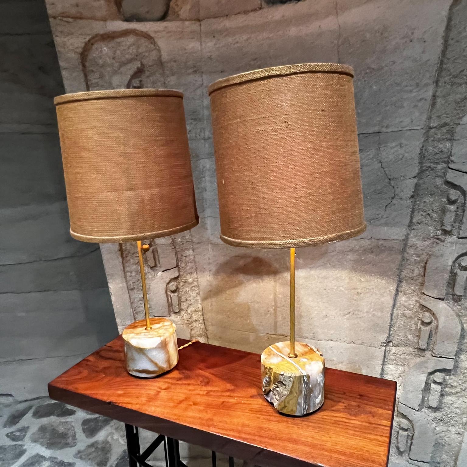 New Limited Edition Spectacular Set of Onyx Acid Table Lamps Mexico For Sale 5