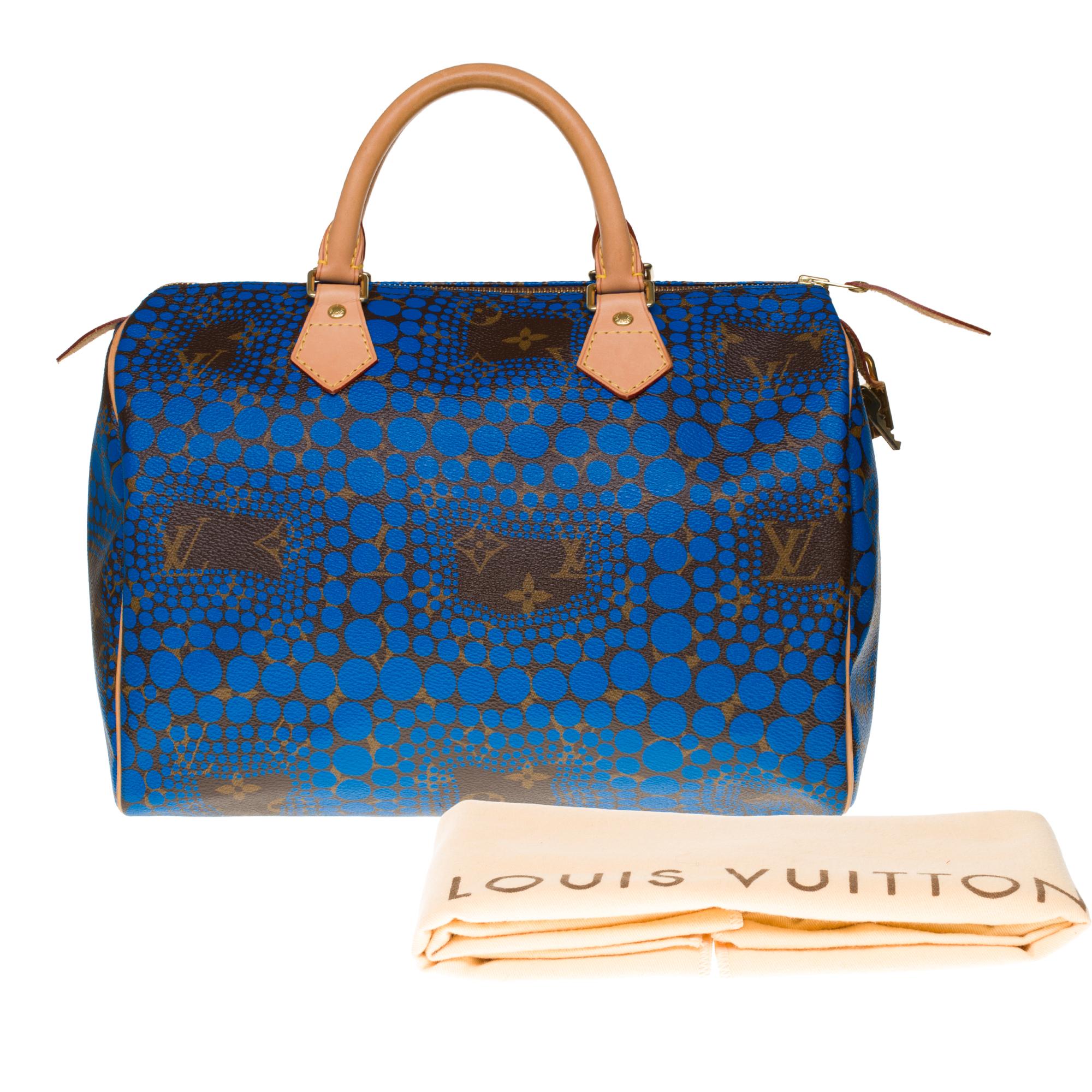 Neu/Limitierte Auflage Yayoi Kusama /Louis Vuitton Speedy 30 Handtasche in blauem Canvas 6