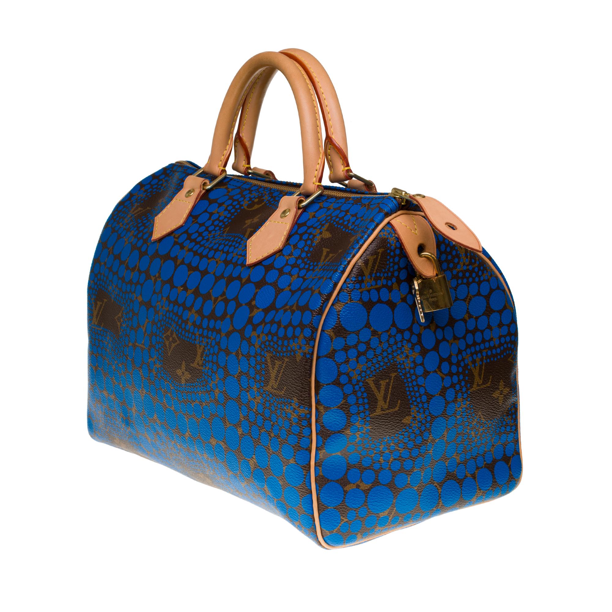 Neu/Limitierte Auflage Yayoi Kusama /Louis Vuitton Speedy 30 Handtasche in blauem Canvas (Blau)