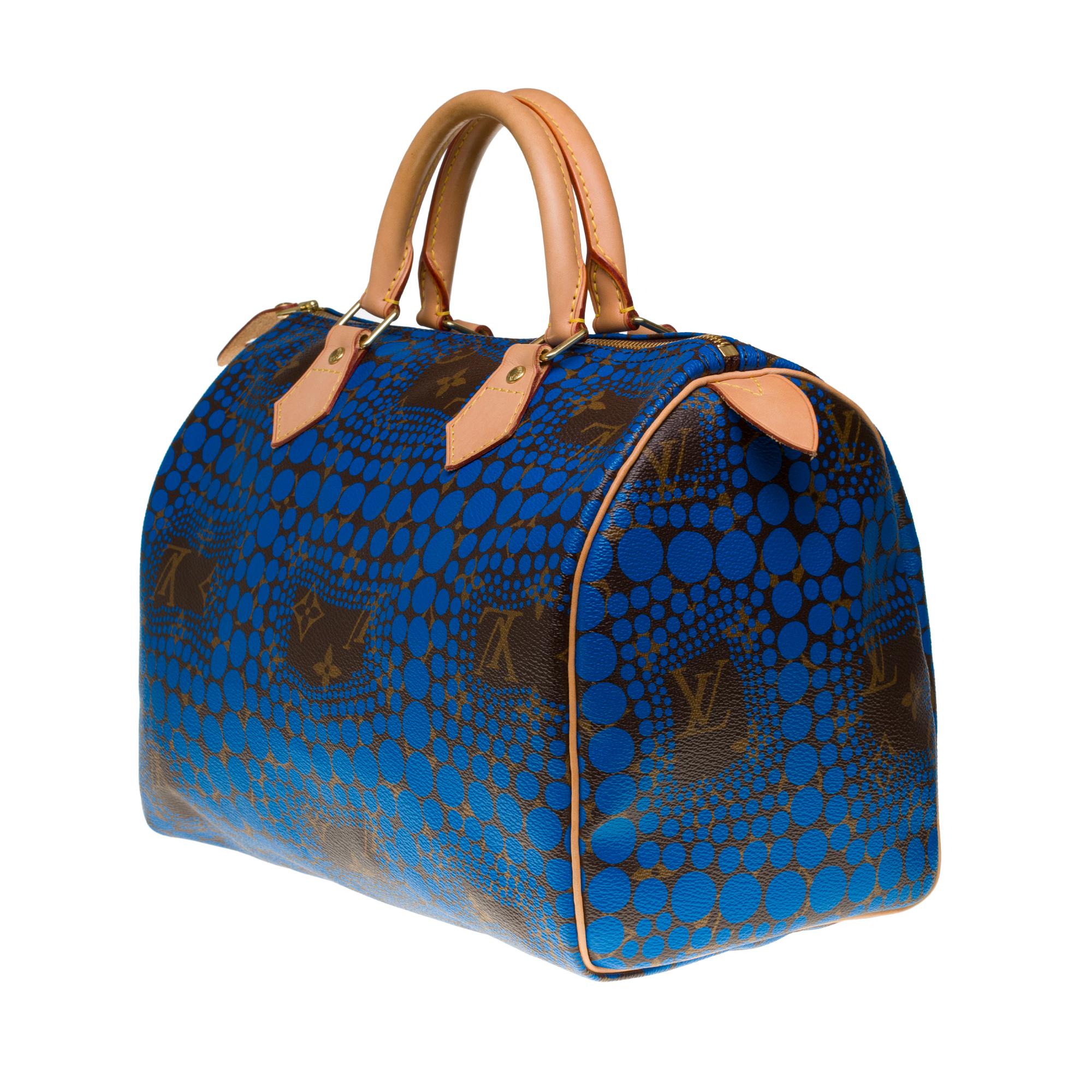 Neu/Limitierte Auflage Yayoi Kusama /Louis Vuitton Speedy 30 Handtasche in blauem Canvas im Zustand „Neu“ in Paris, IDF